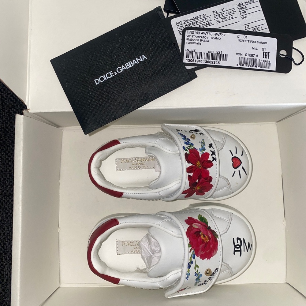 Dolce and Gabbana Floral Print Portofino Sneaker